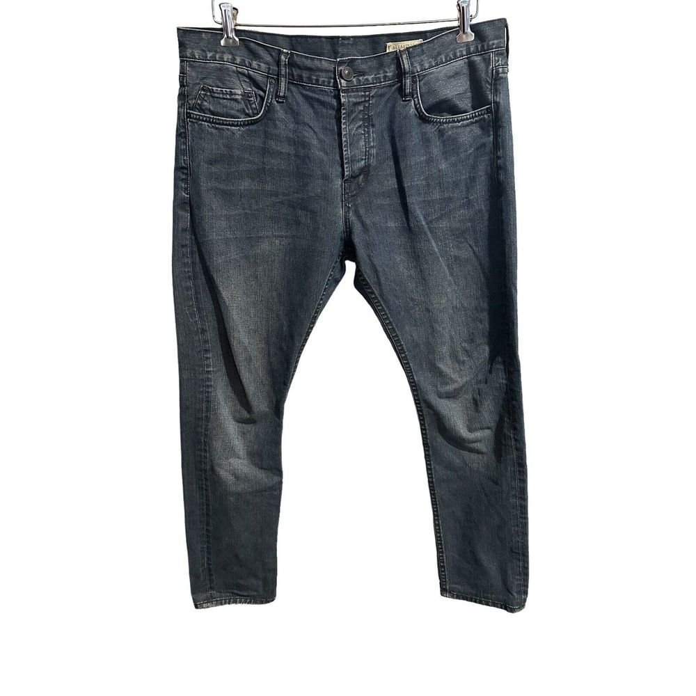 All‎ Saints Mens Blue Distressed 'Pistol' Jeans Button Fly Fit 36 x29